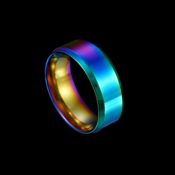 Other - 🌈8mm Stainless Steel Rainbow Ring Wedding Fashion